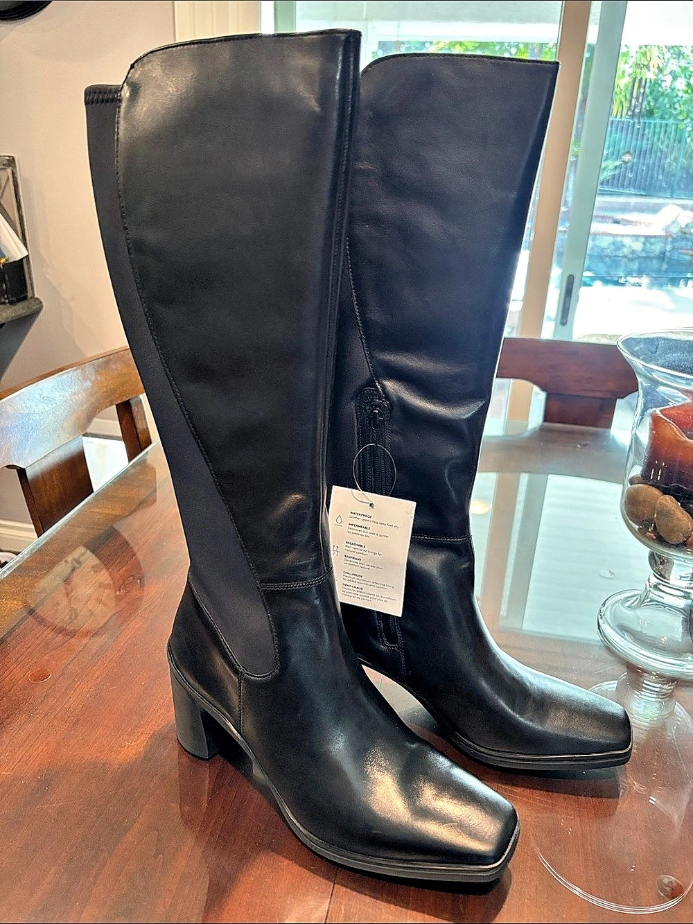 Naturalizer Axel 2 Black Waterproof Tall Boots US 12 NWT